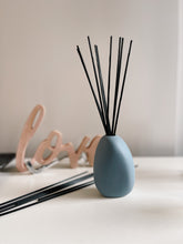Load image into Gallery viewer, Reed Diffuser in blue ceramic vase